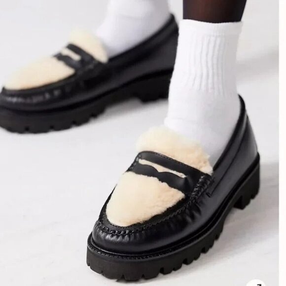 G.H. Bass Whitney Cozy Super Lug Weejuns Black Loafer Size 6 NEW - Picture 1 of 7